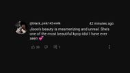 Fan reaction to Jisoo's behind-the-scenes video for BAZAAR x Tommy Hilfiger (image via YouTube)
